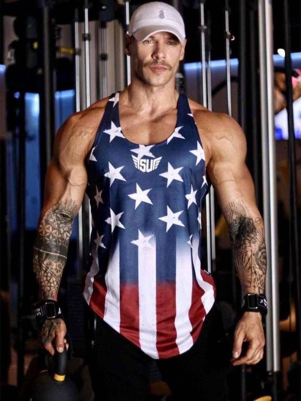 Size Up Apparel Men's USA Performance Tank Top Y Back